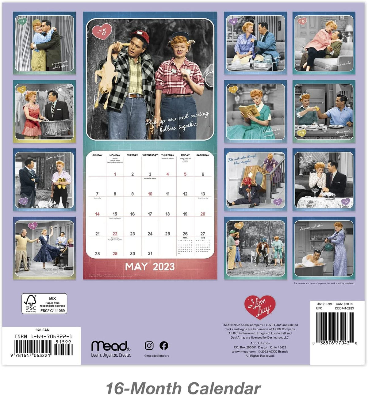 I Love Lucy 2023 Wall Calendar